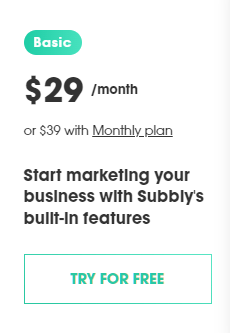 subbly pricing basic